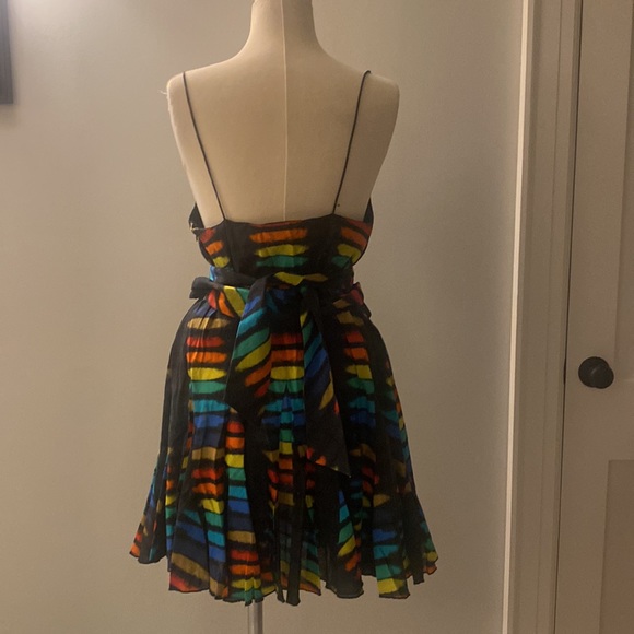 Women’s Alice and Olivia Rainbow Black Tie Dye Mini-Dress - Tags On - Size 4 - Picture 3 of 10